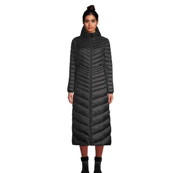 Lands' End Wanderweight Ultralight Packable Maxi Down Puffer Coat 1X - Picture 1 of 3